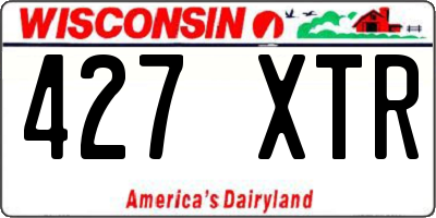 WI license plate 427XTR
