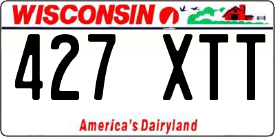 WI license plate 427XTT