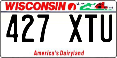WI license plate 427XTU
