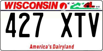 WI license plate 427XTV