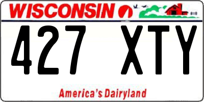 WI license plate 427XTY