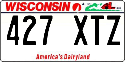 WI license plate 427XTZ