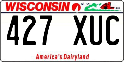 WI license plate 427XUC