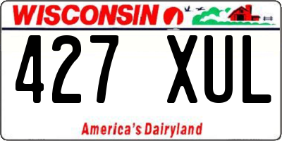 WI license plate 427XUL