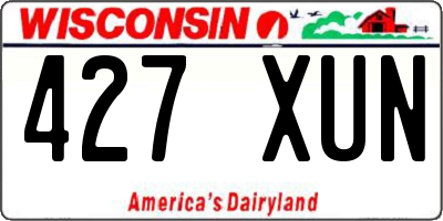 WI license plate 427XUN