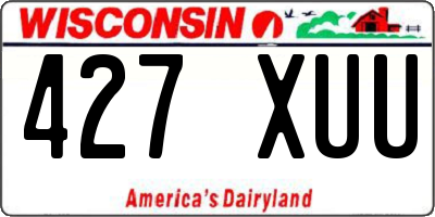 WI license plate 427XUU