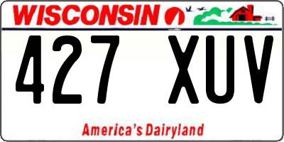WI license plate 427XUV