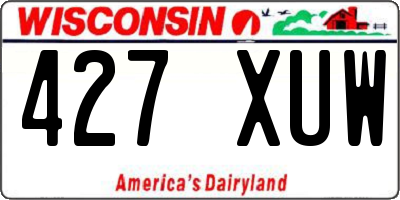 WI license plate 427XUW