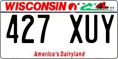 WI license plate 427XUY