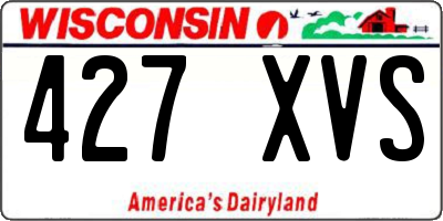 WI license plate 427XVS