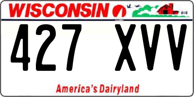 WI license plate 427XVV