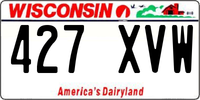 WI license plate 427XVW