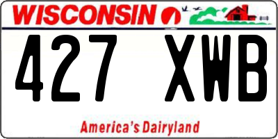 WI license plate 427XWB