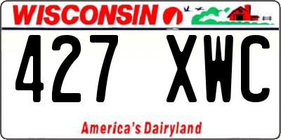 WI license plate 427XWC