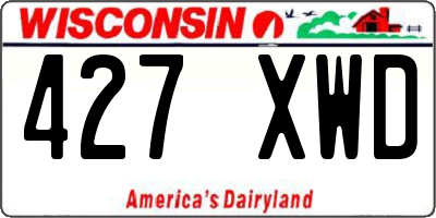 WI license plate 427XWD