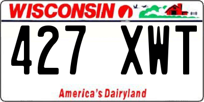 WI license plate 427XWT