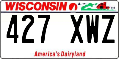 WI license plate 427XWZ