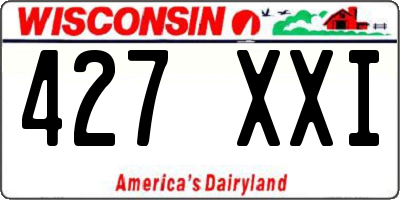 WI license plate 427XXI