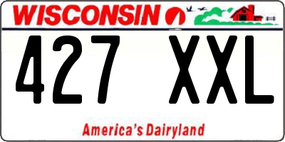 WI license plate 427XXL
