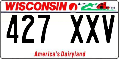 WI license plate 427XXV
