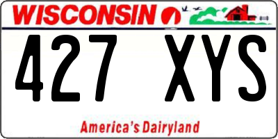 WI license plate 427XYS