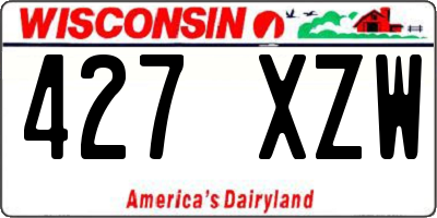 WI license plate 427XZW