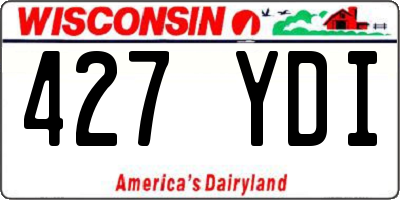WI license plate 427YDI