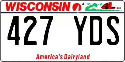 WI license plate 427YDS