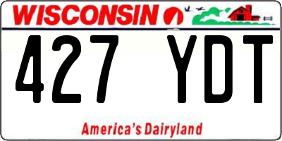WI license plate 427YDT