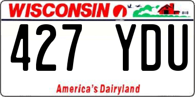 WI license plate 427YDU