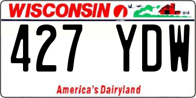 WI license plate 427YDW