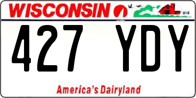 WI license plate 427YDY