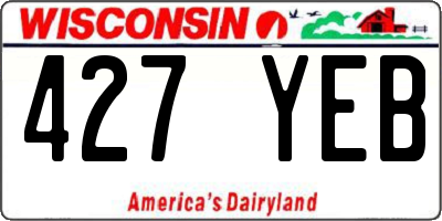 WI license plate 427YEB