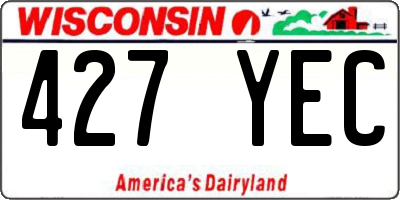 WI license plate 427YEC