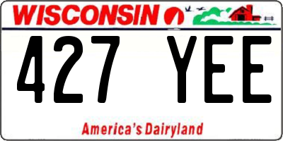 WI license plate 427YEE