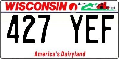 WI license plate 427YEF
