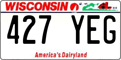 WI license plate 427YEG