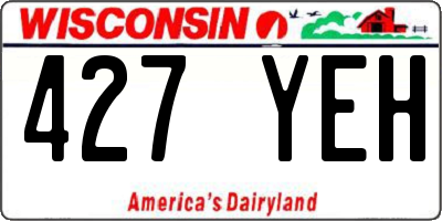 WI license plate 427YEH