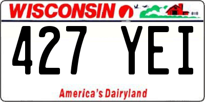WI license plate 427YEI