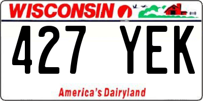 WI license plate 427YEK