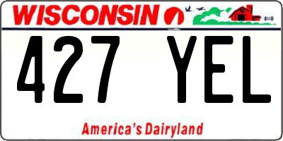 WI license plate 427YEL