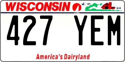 WI license plate 427YEM