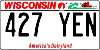 WI license plate 427YEN