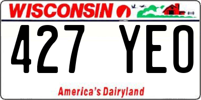 WI license plate 427YEO