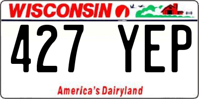 WI license plate 427YEP