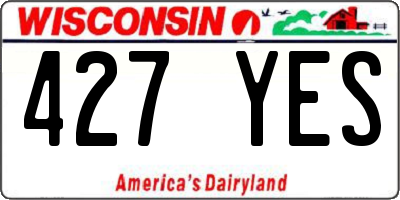 WI license plate 427YES