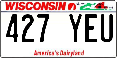 WI license plate 427YEU