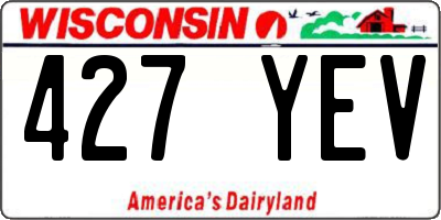 WI license plate 427YEV
