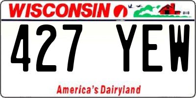 WI license plate 427YEW