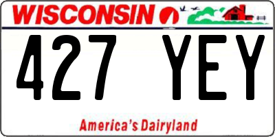 WI license plate 427YEY